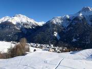 Le village de Sent (uniquement descente vers la vallée, sans connexion par remontée mécanique)