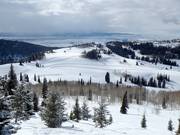 Vue sur les pistes de ski de fond du domaine skiable Grand Targhee