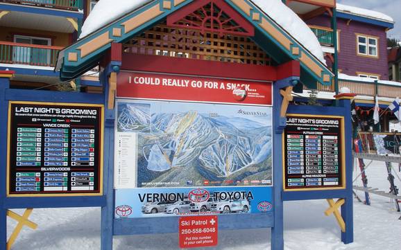 North Okanagan: indications de directions sur les domaines skiables – Indications de directions Silver Star