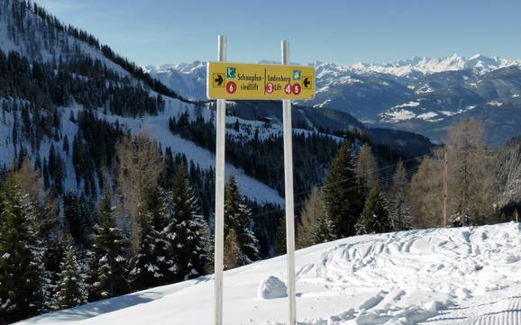 Massif du Tennen: indications de directions sur les domaines skiables – Indications de directions Werfenweng