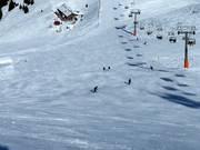 La piste noire depuis la Wastlhöhe est raide, mais large.