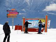 Les noms des panneaux correspondent aux désignations sur le plan des pistes.