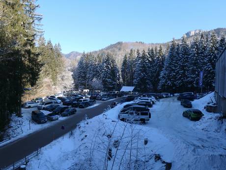 Salzkammergut: Accès aux domaines skiables et parkings – Accès, parking Kasberg – Grünau im Almtal