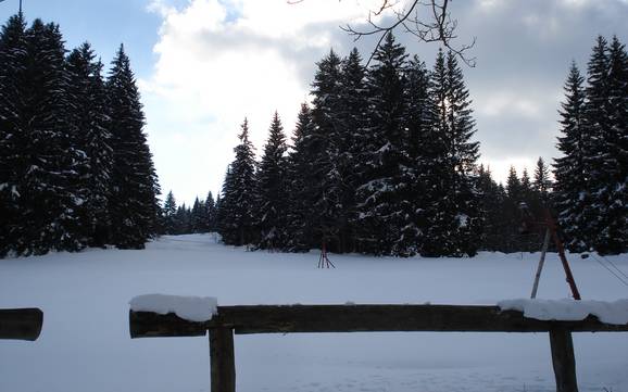 Le plus grand dénivelé en Bohême du Sud – domaine skiable Strážný