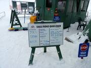 Panneau d'information à l'entrée du télésiège