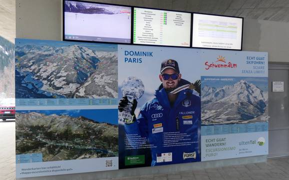 Val d'Ultimo (Ultental): indications de directions sur les domaines skiables – Indications de directions Schwemmalm