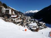 La station de Kappl sur la piste de descente vers la vallée