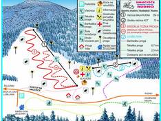Plan des pistes Rudno – Železniki