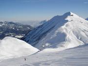 Piste transfrontalière avec vue sur le Fellhorn