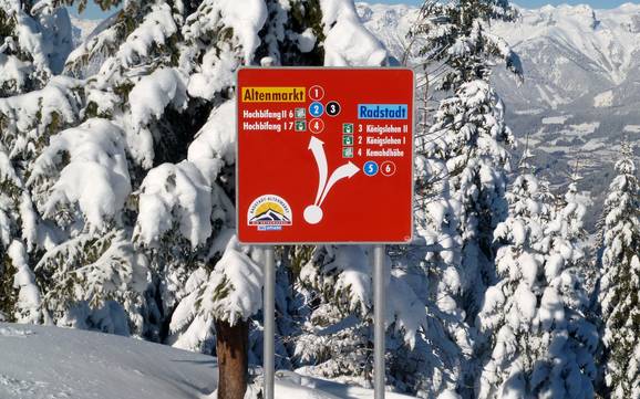 Radstadt: indications de directions sur les domaines skiables – Indications de directions Radstadt/Altenmarkt