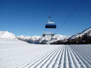 Piste parfaitement préparée au télésiège Goldseebahn