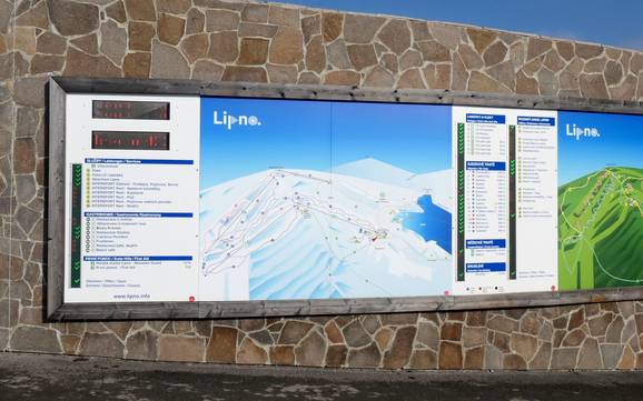 Bohême du Sud: indications de directions sur les domaines skiables – Indications de directions Lipno