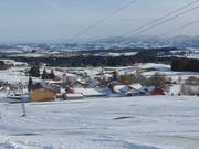 Vue sur les hébergements au bord des pistes