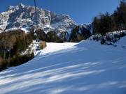 La section raide de la descente Wetterstein