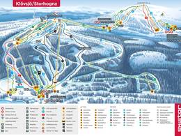 Plan des pistes Klövsjö/Storhogna
