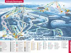 Plan des pistes Klövsjö/Storhogna