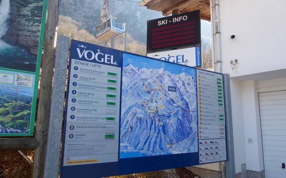 Alpes juliennes: indications de directions sur les domaines skiables – Indications de directions Vogel – Bohinj