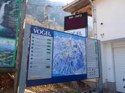 Plan des pistes avec informations d'exploitation actuelles à la station de la vallée