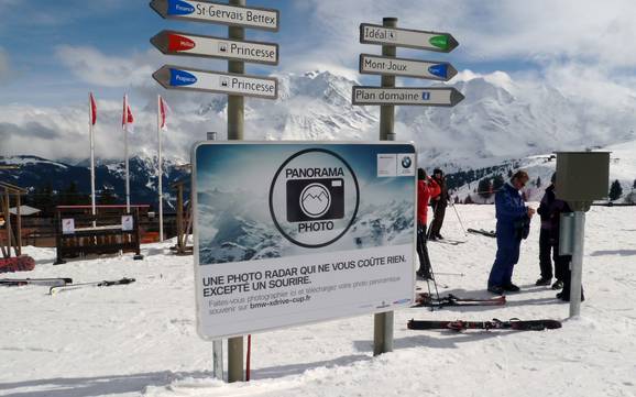 Evasion Mont-Blanc: indications de directions sur les domaines skiables – Indications de directions Megève/Saint-Gervais