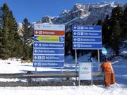 Signalisation des pistes dans le domaine skiable de Gröden