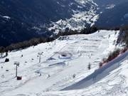 Vue sur la Funslope et le Snowpark