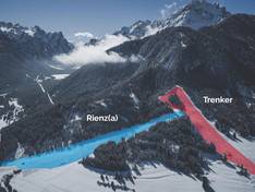 Plan des pistes Rienza – Dobbiaco (Toblach)
