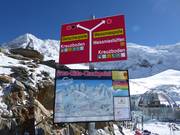 Signalisation des pistes avec Freeride Check Point à la station supérieure de Hohsaas
