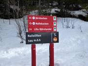 Signalisation des pistes dans le domaine skiable Åre
