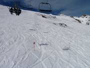 Traces dans la neige au glacier