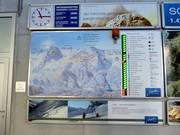 Plan des pistes avec informations d'exploitation actuelles à la station de la vallée