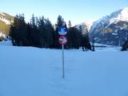 Signalisation des pistes dans le domaine skiable Jöchelspitze
