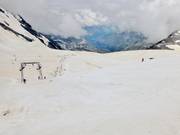 Mur raide sur la piste Payer agonistica depuis le sommet