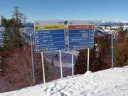 Signalisation des pistes dans le domaine skiable de Carezza