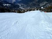 Piste facile de retour en vallée à Sauze d'Oulx