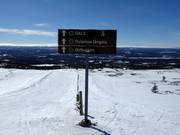 Signalisation des pistes dans le domaine skiable Idre Fjäll