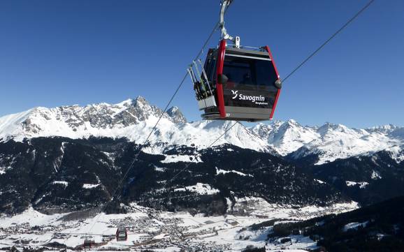 Le plus grand dénivelé dans les Alpes du Platta (Oberhalbsteiner Alpen) – domaine skiable Savognin