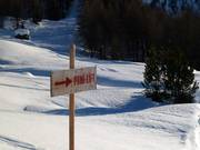 Panneau d'information pour le téléski pour enfants