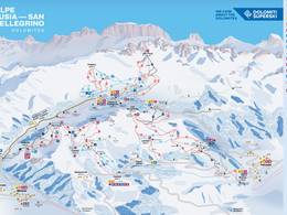 Plan des pistes Alpe Lusia – Moena/Bellamonte