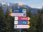 Autre design, même fonction : panneaux de signalisation à Praz sur Arly