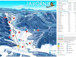 Plan des pistes Javornik