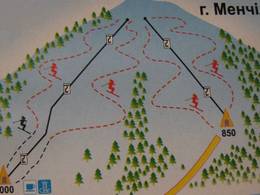 Plan des pistes Menchil (Менчул) – Slawsko (Славське)