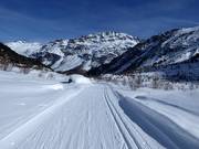 Piste de ski de fond jusqu’à l’extrémité du glacier de Morteratsch