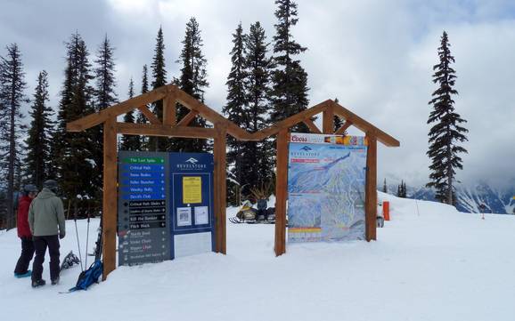 Chaîne de Selkirk: indications de directions sur les domaines skiables – Indications de directions Revelstoke Mountain Resort