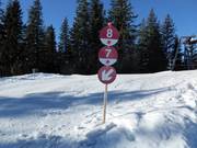Signalisation des pistes dans le domaine skiable Grasgehren