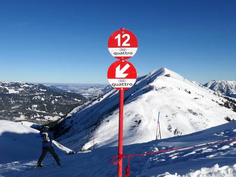 Oberstdorf: indications de directions sur les domaines skiables – Indications de directions Fellhorn/Kanzelwand – Oberstdorf/Riezlern