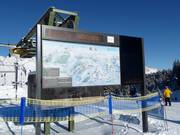 Plan des pistes avec informations d'exploitation actuelles dans le domaine skiable