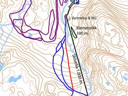 Plan des pistes Fjellhaugen Skisenter