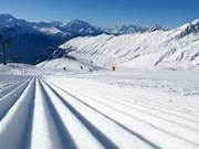 Préparation parfaite des pistes dans le domaine skiable de Belalp