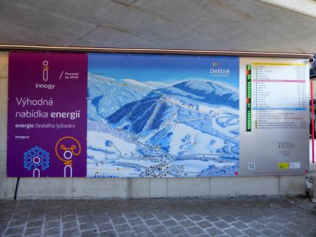 Sudètes Centrales: indications de directions sur les domaines skiables – Indications de directions Deštné