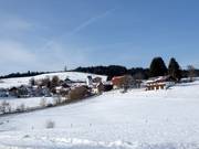 Vue sur Eschach vers les remontées mécaniques Schwärzenlifte